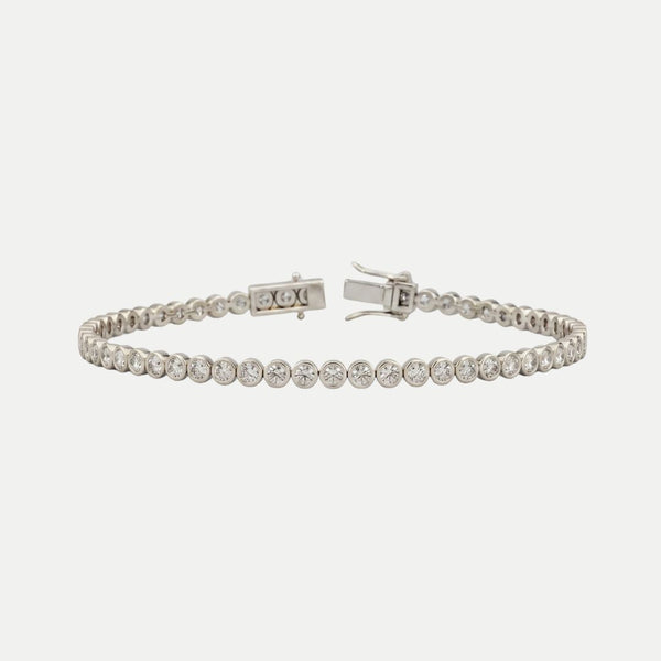 Round Diamond Bezel Tennis Bracelet