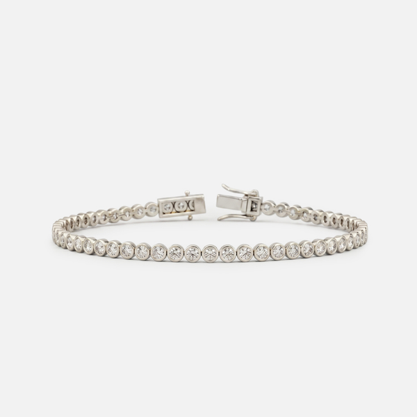 Round Diamond Bezel Tennis Bracelet JAUR