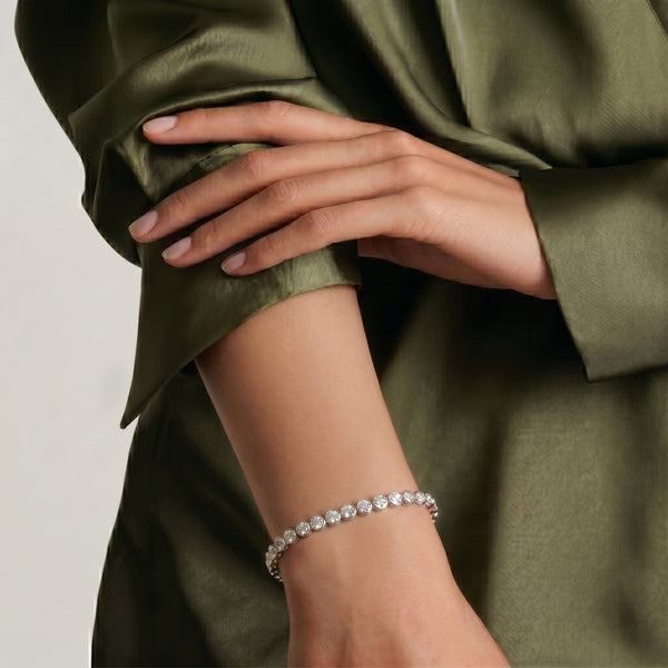 Round Diamond Bezel Tennis Bracelet