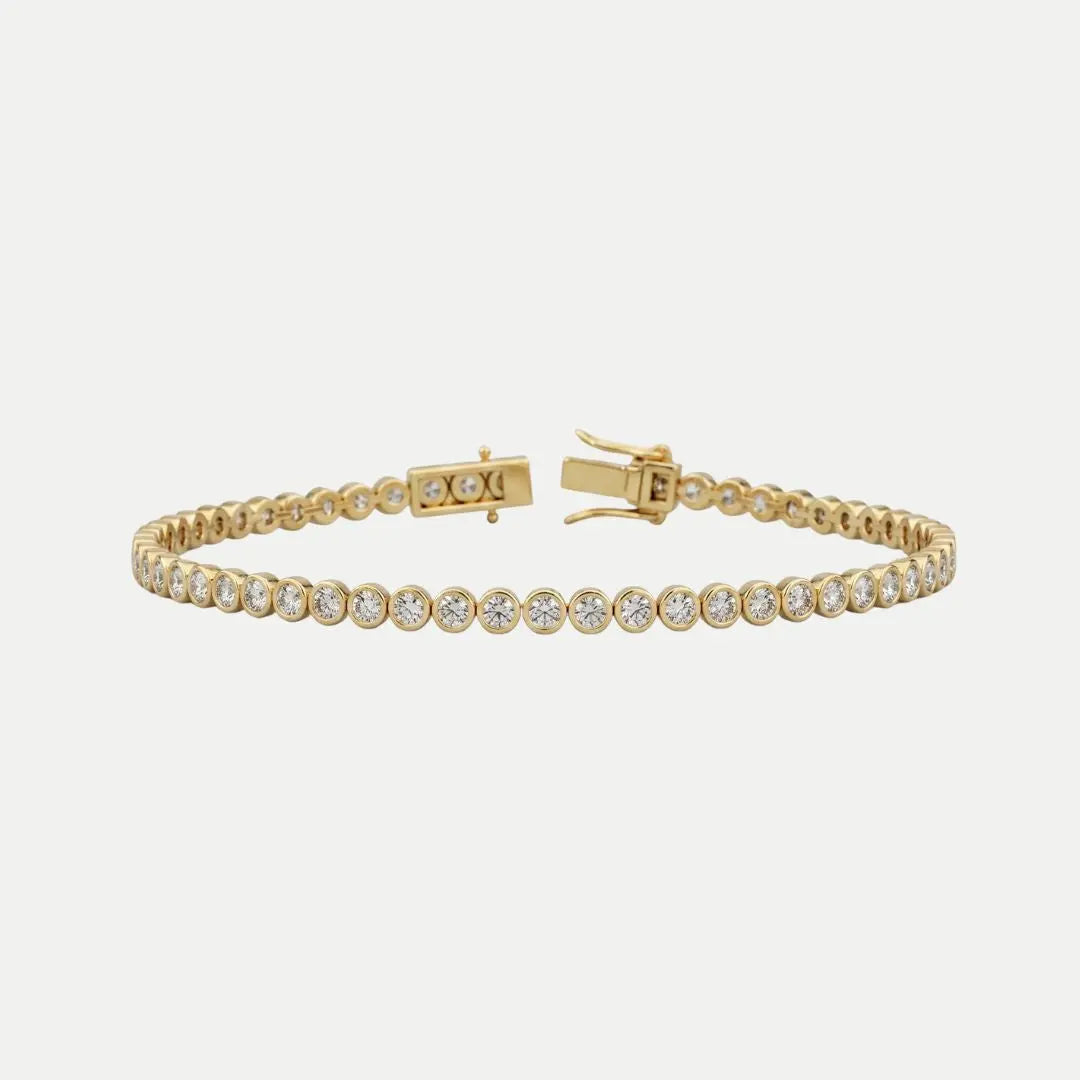 Round Diamond Bezel Tennis Bracelet JAUR