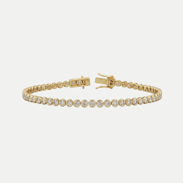 Round Diamond Bezel Tennis Bracelet