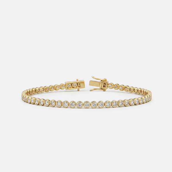 Round Diamond Bezel Tennis Bracelet JAUR