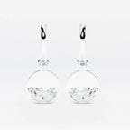 Lab Grown Diamond Formed Round Diamond Charm in White Gold – Pair View | JAUR