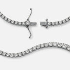 Lab Grown Diamond Round Diamond Graduated Tennis Necklace in White Gold | JAUR