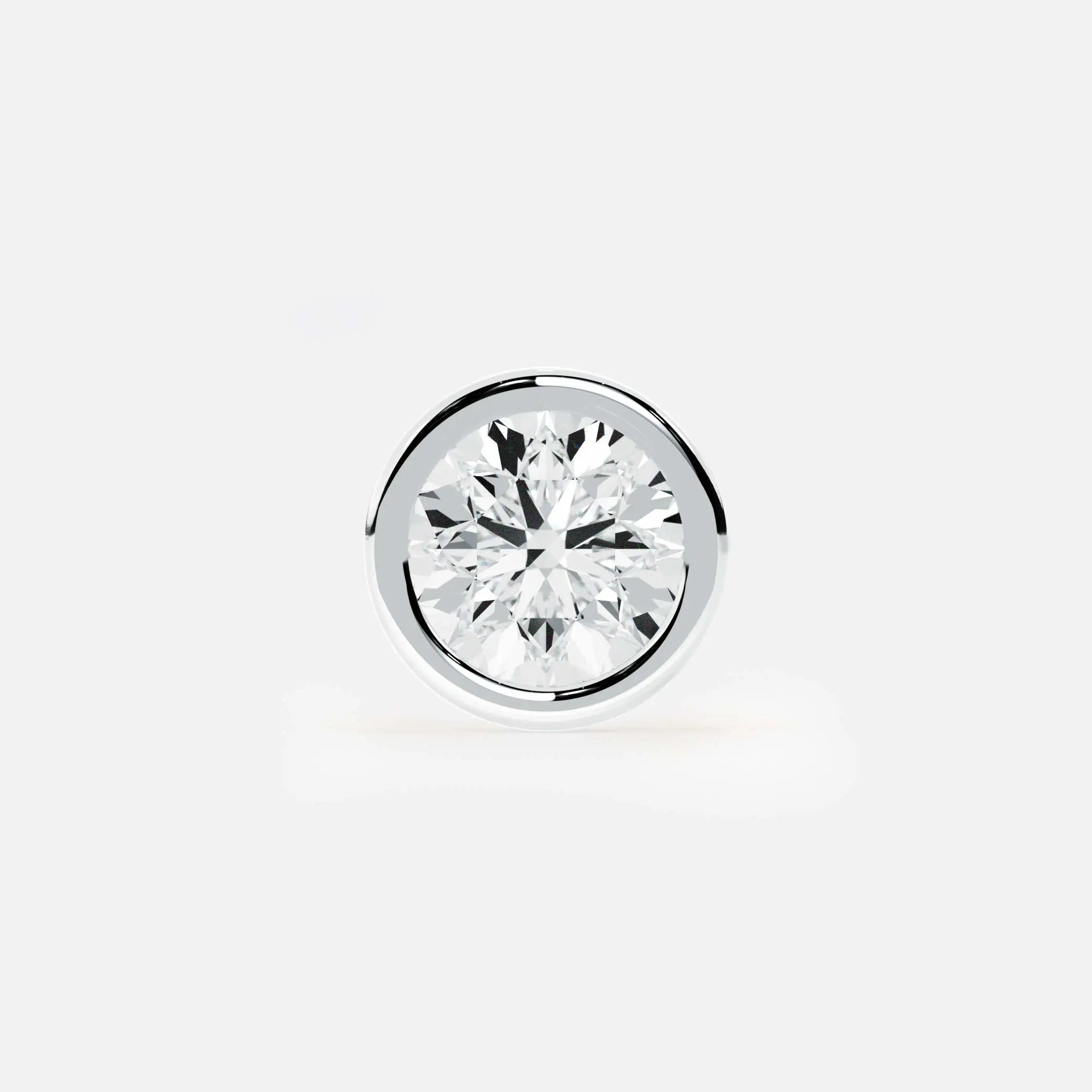 Lab Grown Diamond Round Mini Diamond Stud in White Gold – Front View | JAUR