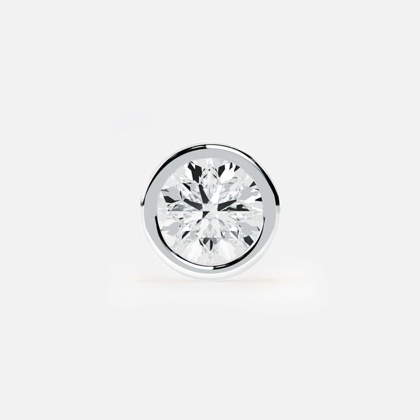 Lab Grown Diamond Round Mini Diamond Stud in White Gold – Front View | JAUR
