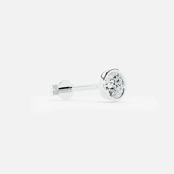 Lab Grown Diamond Round Mini Diamond Stud in White Gold – View 4 | JAUR