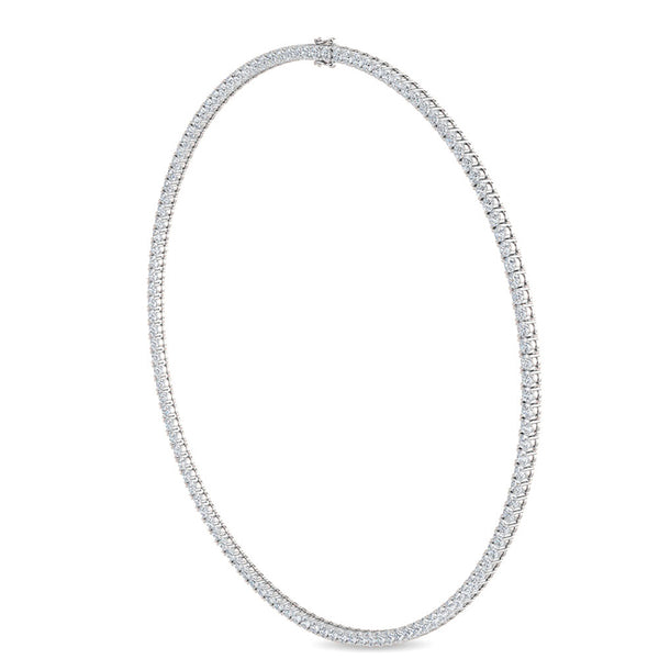 Round Lab Grown Diamond Four-Prong Tennis Necklace