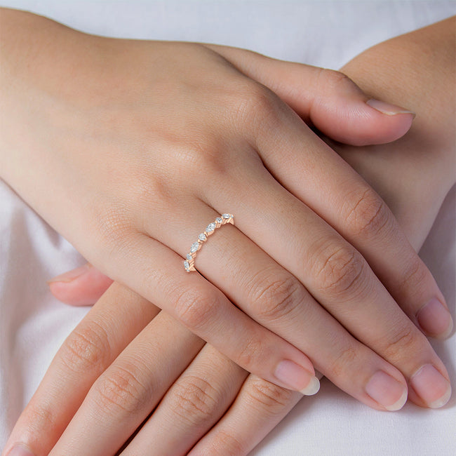 Dainty Marquise and Round Alternating Stackable Ring