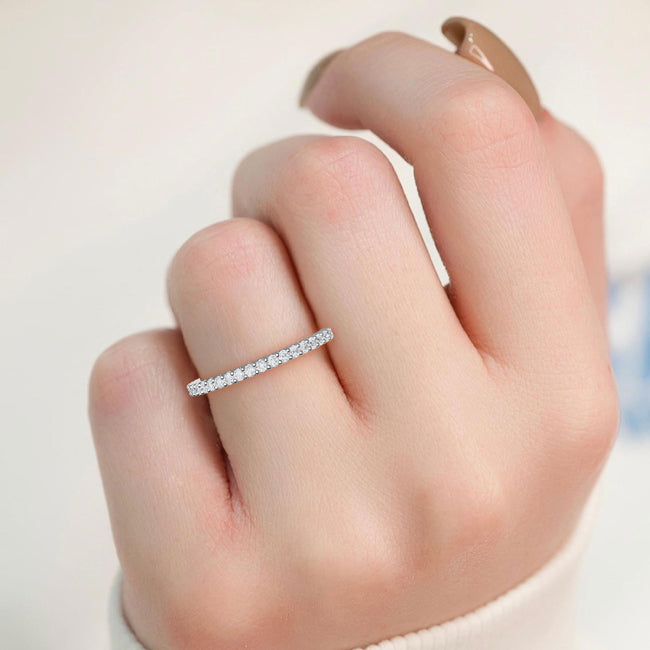 Round Lab Grown Diamond Prong Set Wedding Band