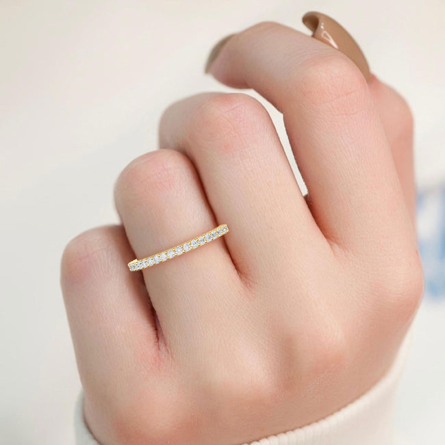 Round Lab Grown Diamond Prong Set Wedding Band