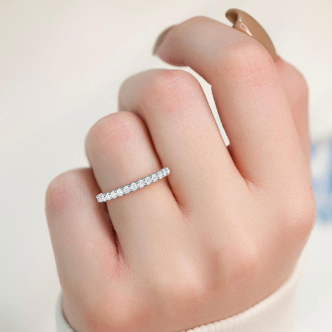 Round Lab Grown Diamond Prong Set Wedding Band