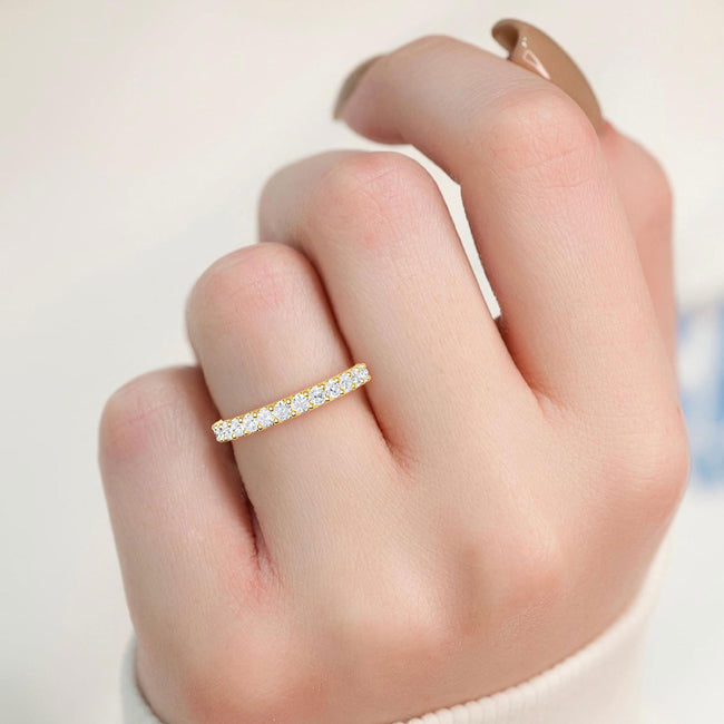 Round Lab Grown Diamond Prong Set Wedding Band