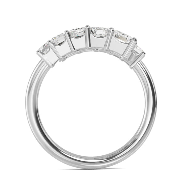 3 1/7 Ctw Emerald Graduating Lab Grown Diamond Bypass Ring