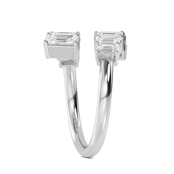 3 1/7 Ctw Emerald Graduating Lab Grown Diamond Bypass Ring