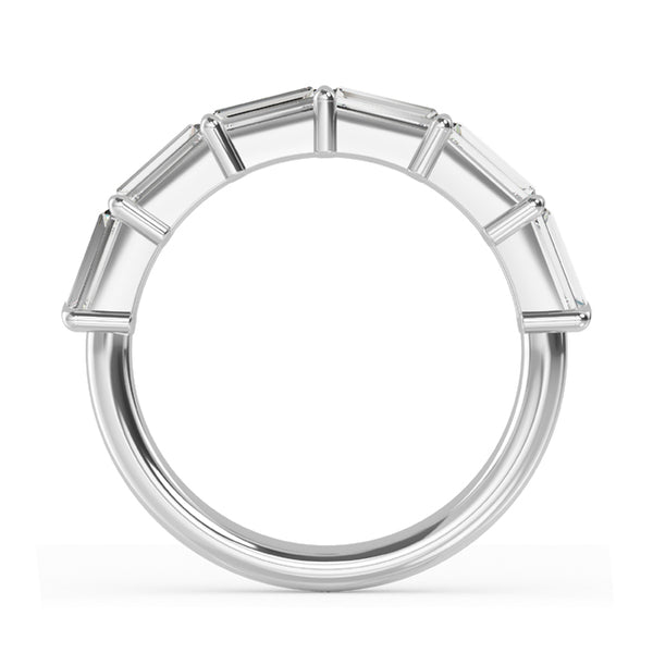 1 1/5 ctw Baguette Half Eternity Lab Grown Diamond Stackable Band