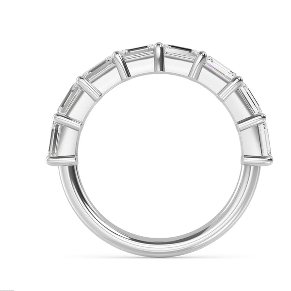 1 1/2 Ctw East West 7 Stone Emerald Lab Grown Diamond Stackable Ring