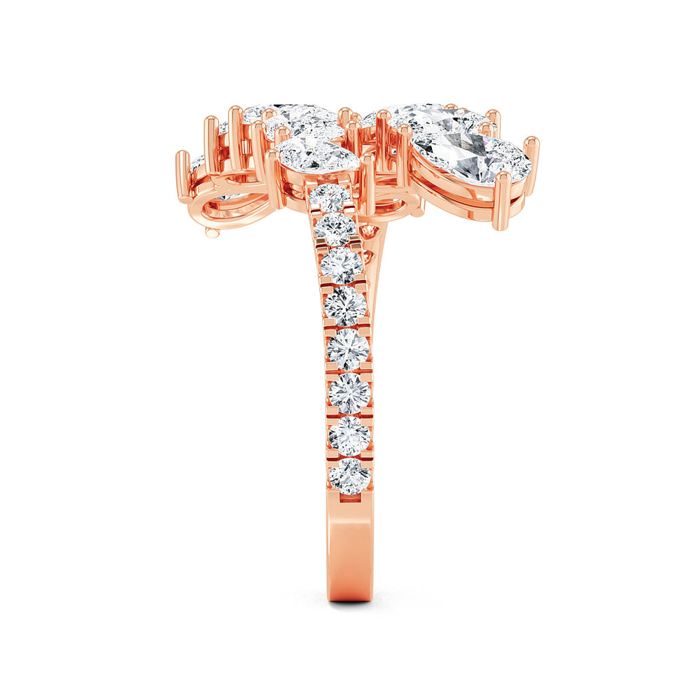 1 3/4 Ctw Pear Statement Lab Grown Diamond Bypass Ring