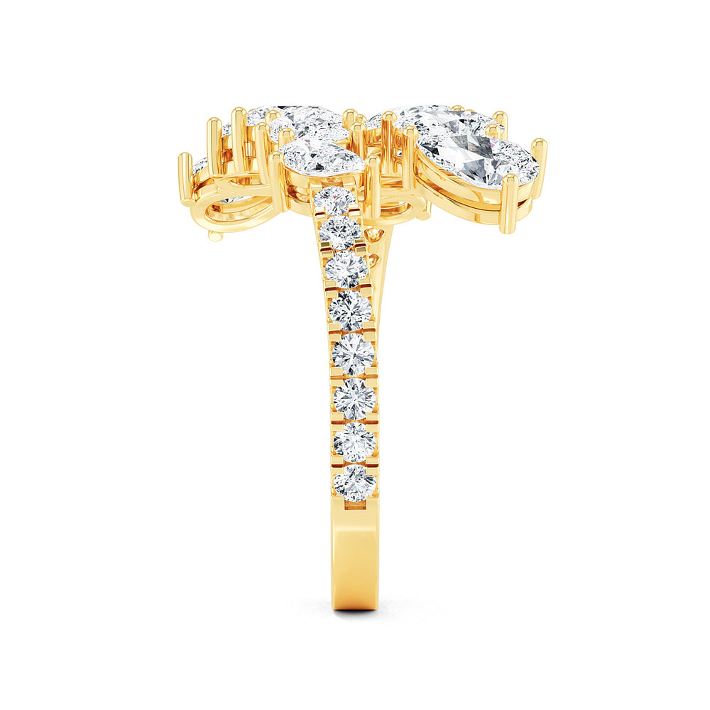 1 3/4 Ctw Pear Statement Lab Grown Diamond Bypass Ring