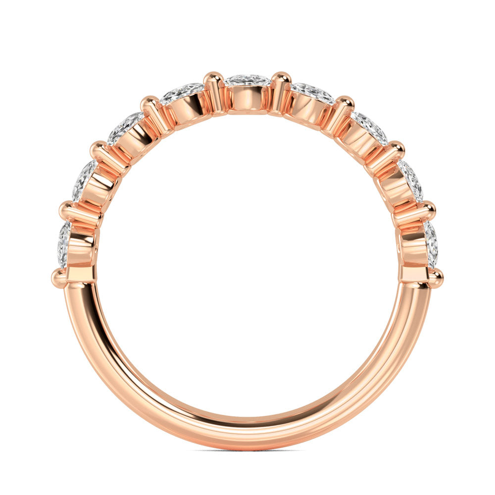 1 1/3 ctw Oval Lab Grown 10 Stone Diamond Wedding Band