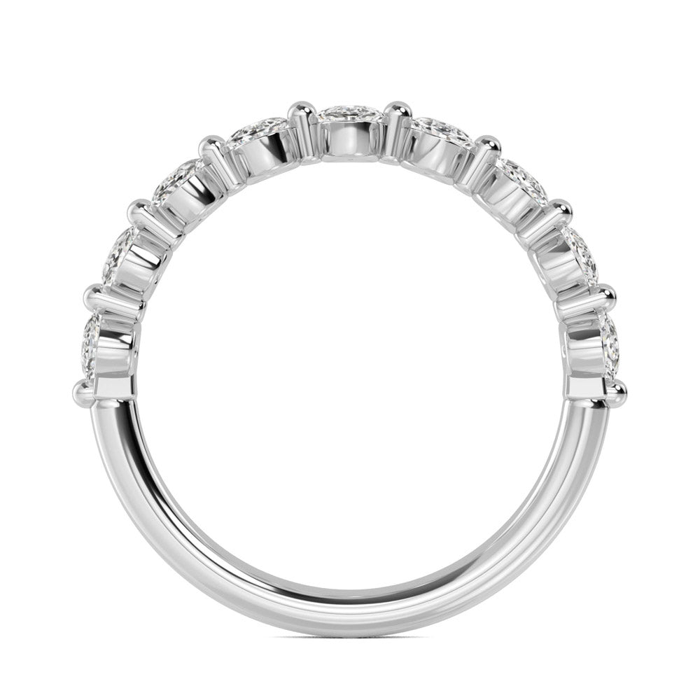 1 1/3 ctw Oval Lab Grown 10 Stone Diamond Wedding Band