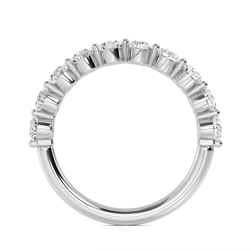 1 1/3 ctw Oval Lab Grown 10 Stone Diamond Wedding Band