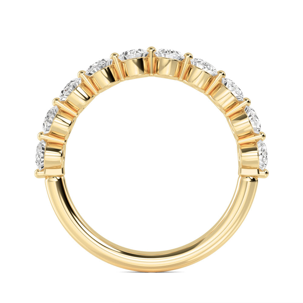 1 1/3 ctw Oval Lab Grown 10 Stone Diamond Wedding Band