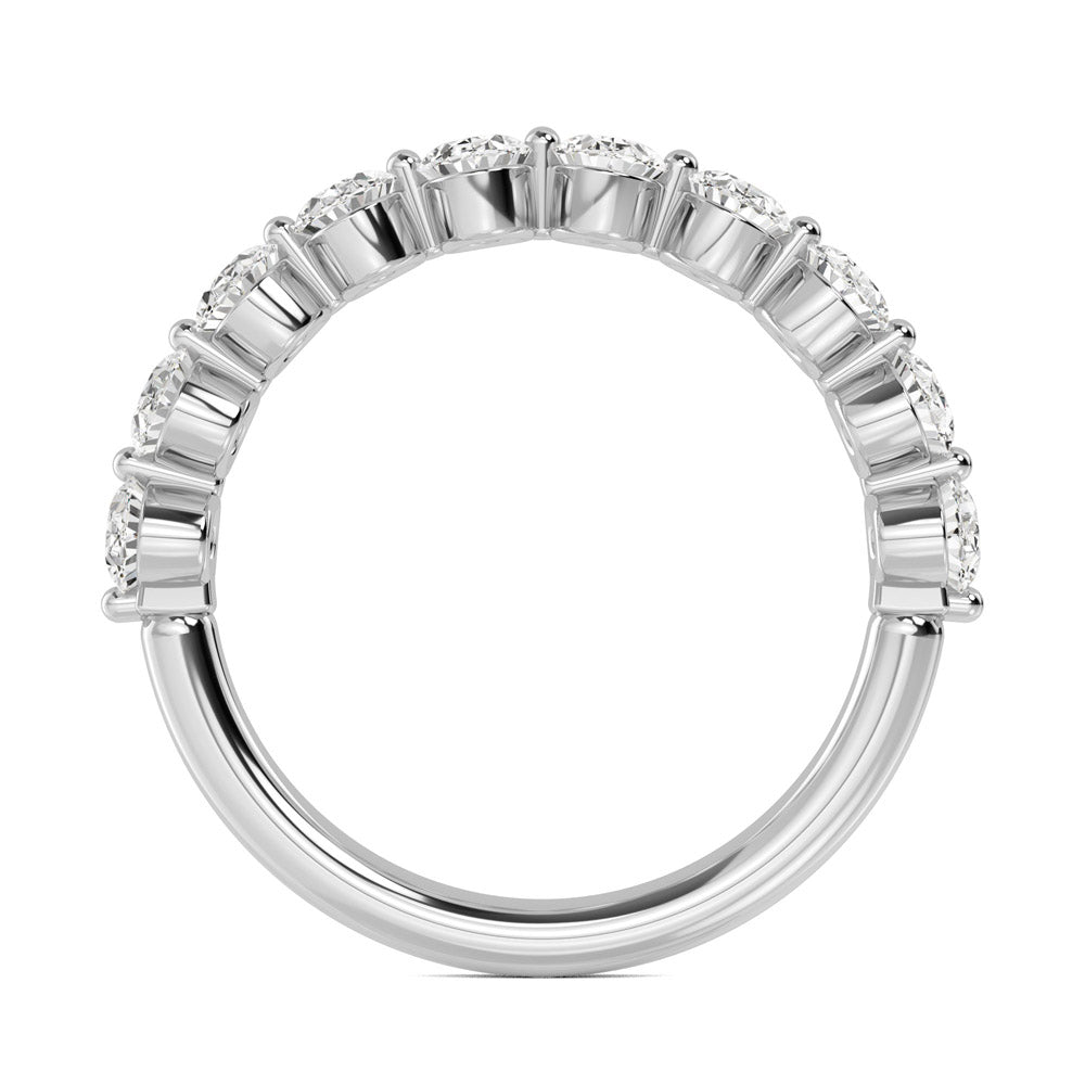 1 1/3 ctw Oval Lab Grown 10 Stone Diamond Wedding Band