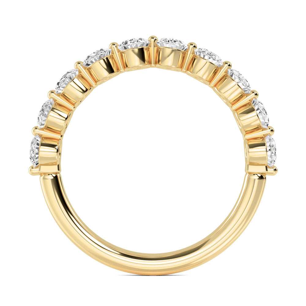 1 1/3 ctw Oval Lab Grown 10 Stone Diamond Wedding Band