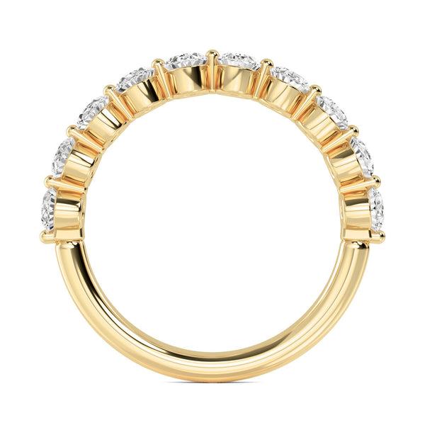 1 1/3 ctw Oval Lab Grown 10 Stone Diamond Wedding Band