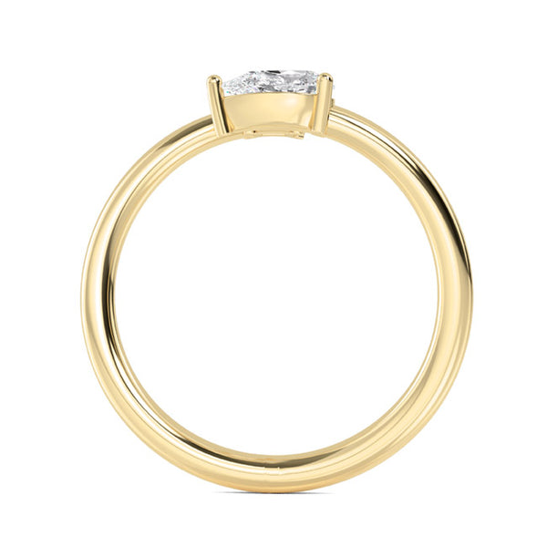 1/2 Ctw Pear and Emerald Lab Grown Diamond Bypass Ring