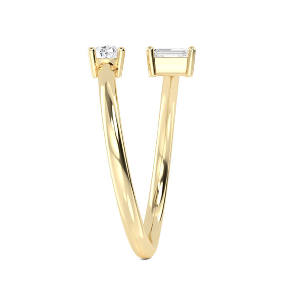 1/2 Ctw Pear and Emerald Lab Grown Diamond Bypass Ring