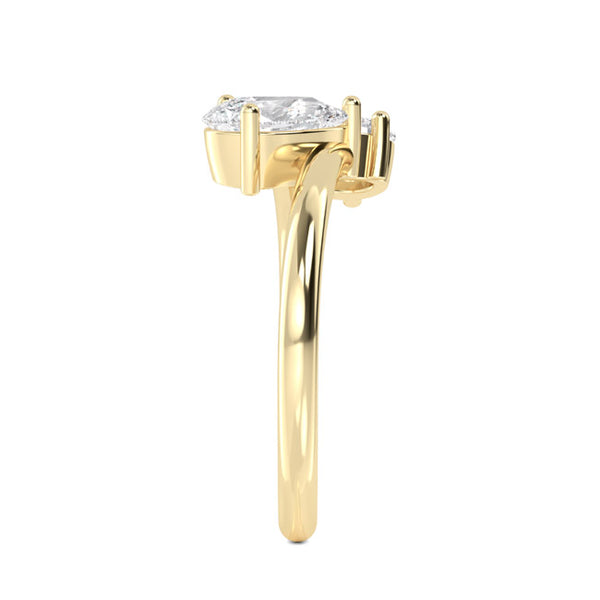 1 Ctw Pear Lab Grown Diamond Bypass Statement Ring