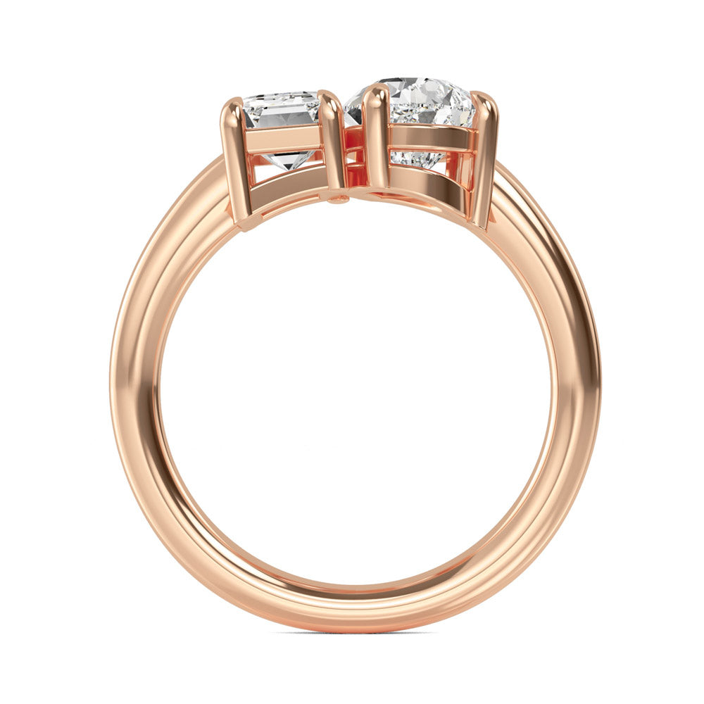 1 4/5 ctw Toi et Moi Emerald and Pear Lab Grown Diamond Ring