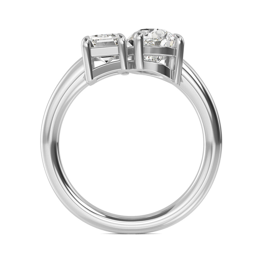 1 4/5 ctw Toi et Moi Emerald and Pear Lab Grown Diamond Ring