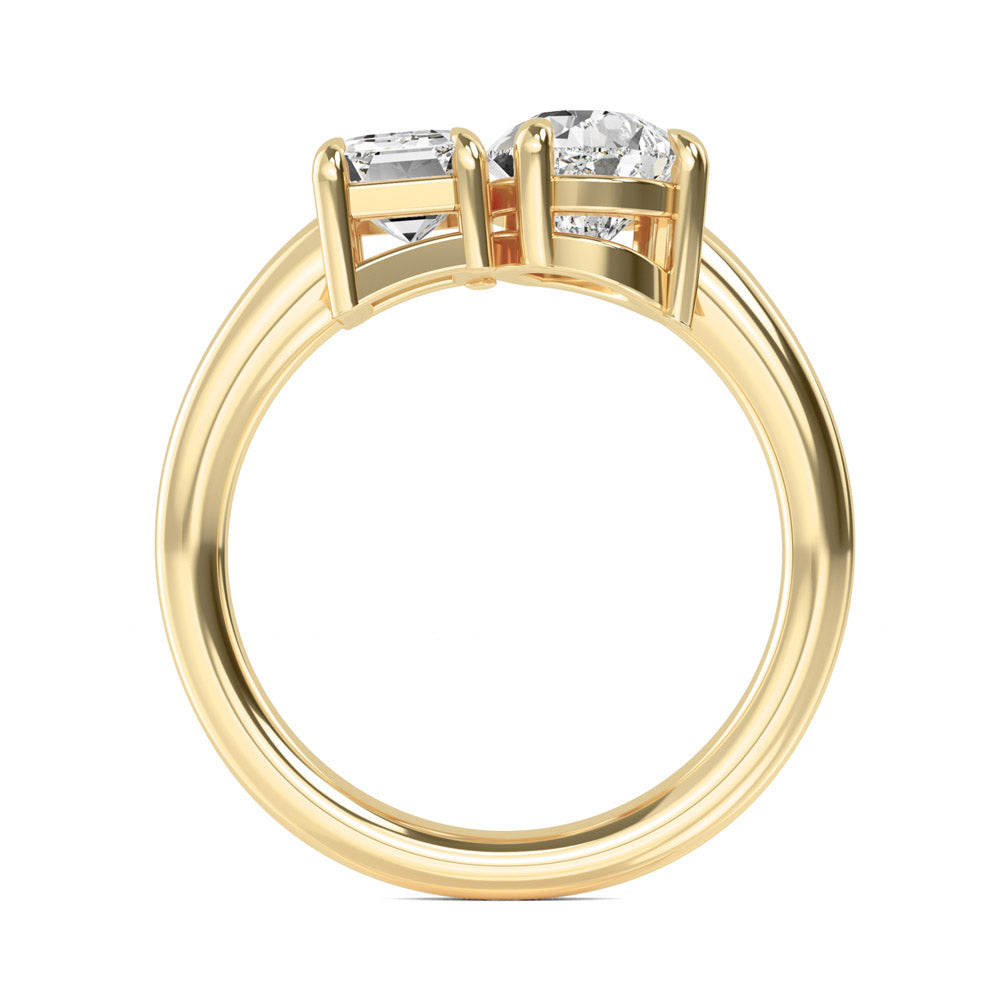 1 4/5 ctw Toi et Moi Emerald and Pear Lab Grown Diamond Ring