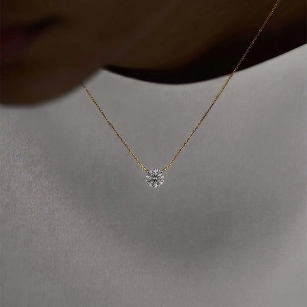 SOL - Pierced Solitaire Round Necklace JAUR