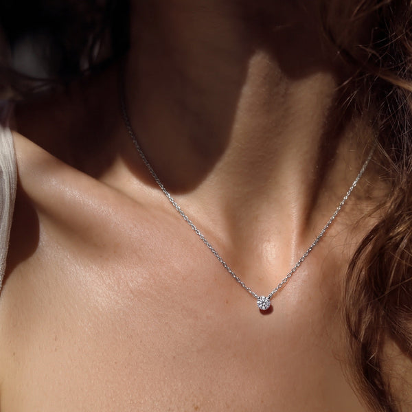 SOL - Pierced Solitaire Round Necklace JAUR