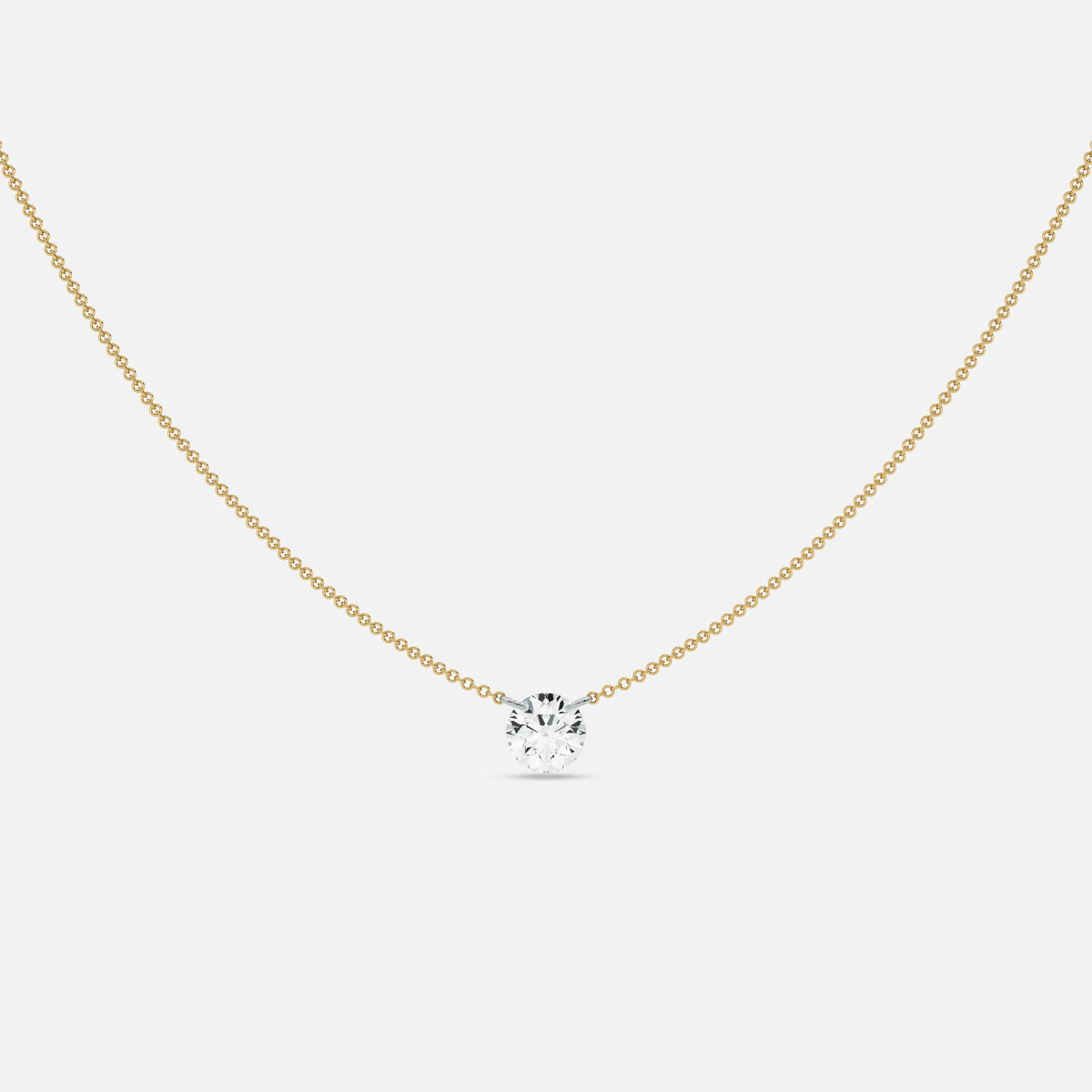 SOL - Pierced Solitaire Round Necklace