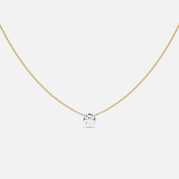 SOL - Pierced Solitaire Round Necklace