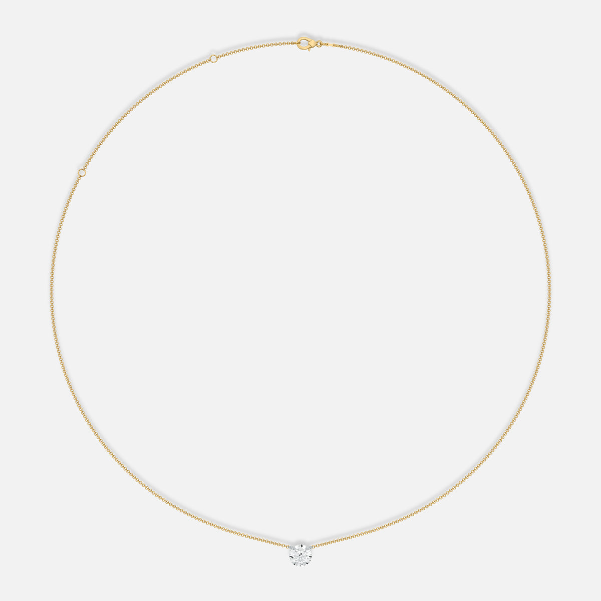 SOL - Pierced Solitaire Round Necklace