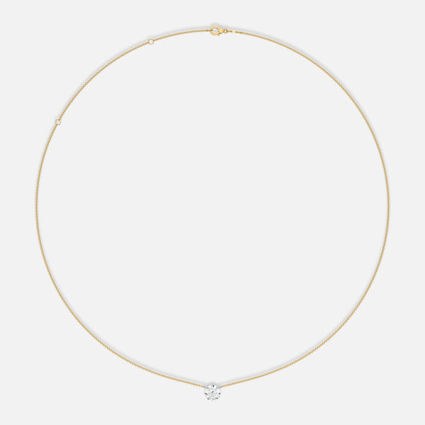 SOL - Pierced Solitaire Round Necklace