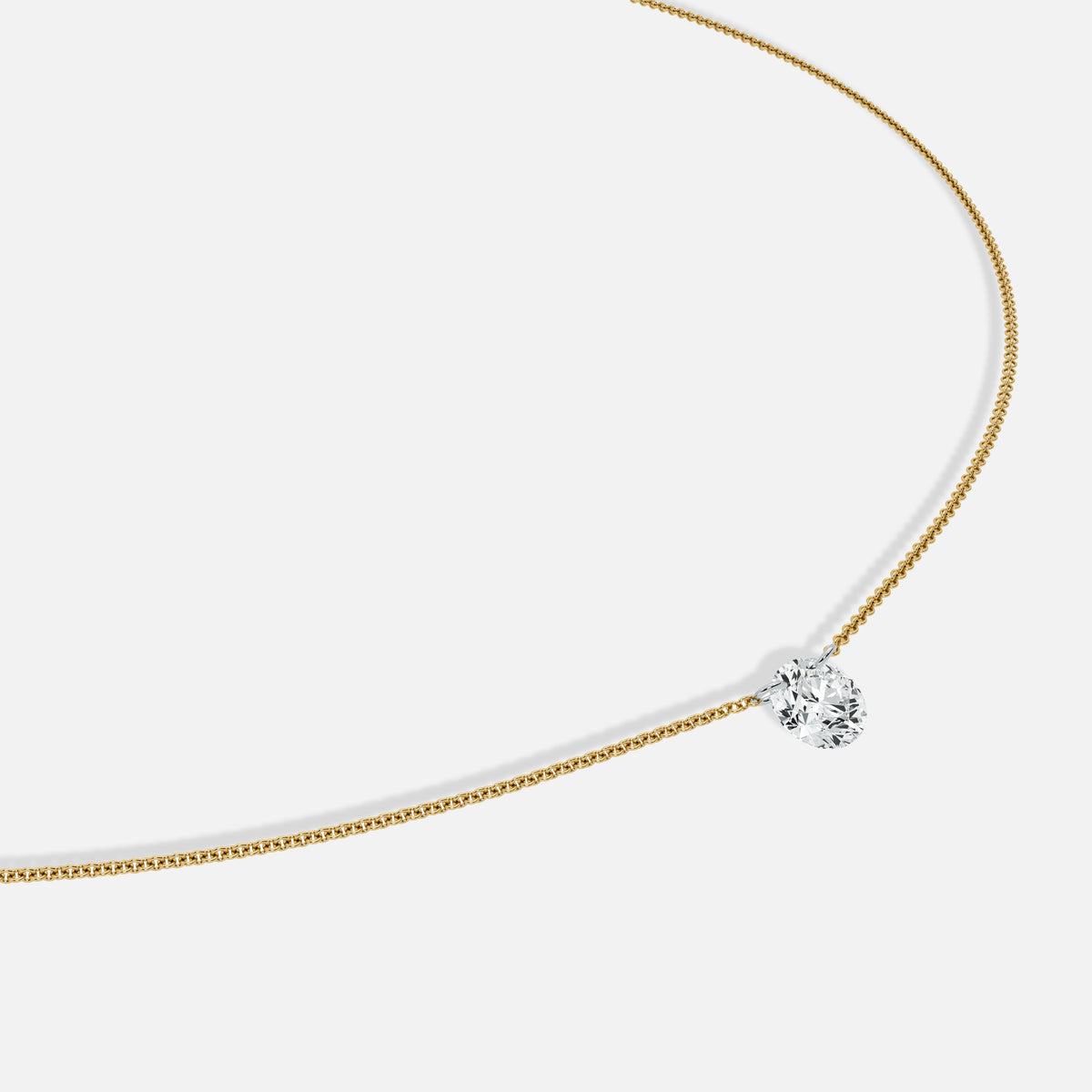 SOL - Pierced Solitaire Round Necklace