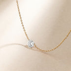 SOL - Pierced Solitaire Round Necklace