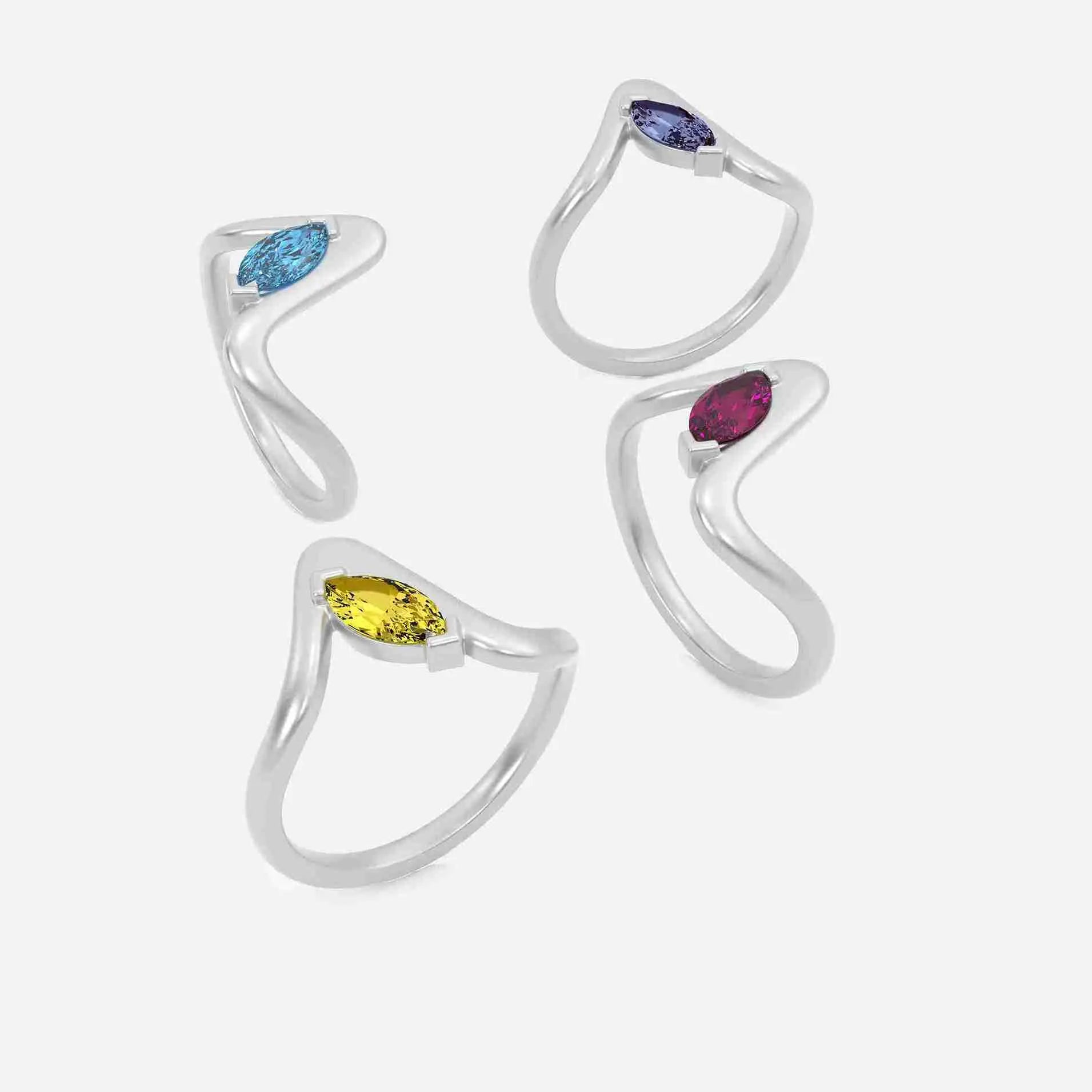 SORA Light Blue Lab Diamond Pinky Ring JAUR