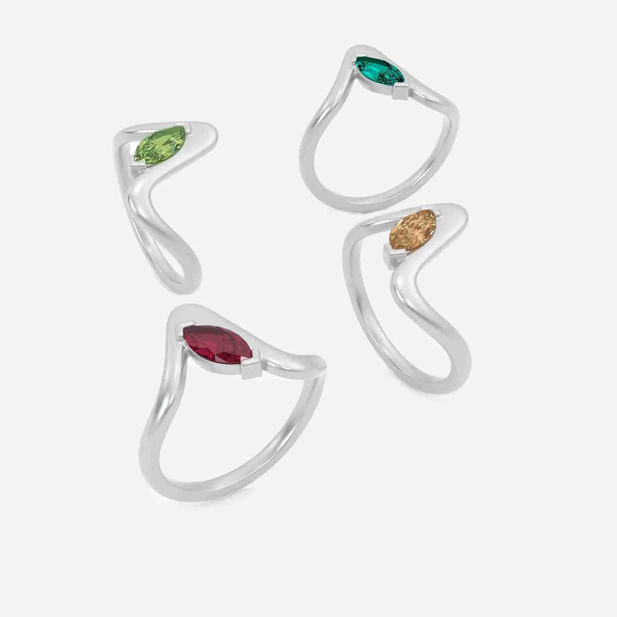SORA Light Green Lab Diamond Pinky Ring JAUR