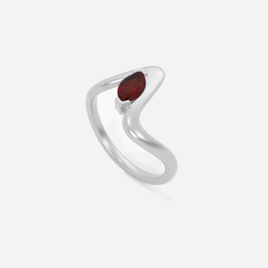 SORA Red Garnet Pinky Ring
