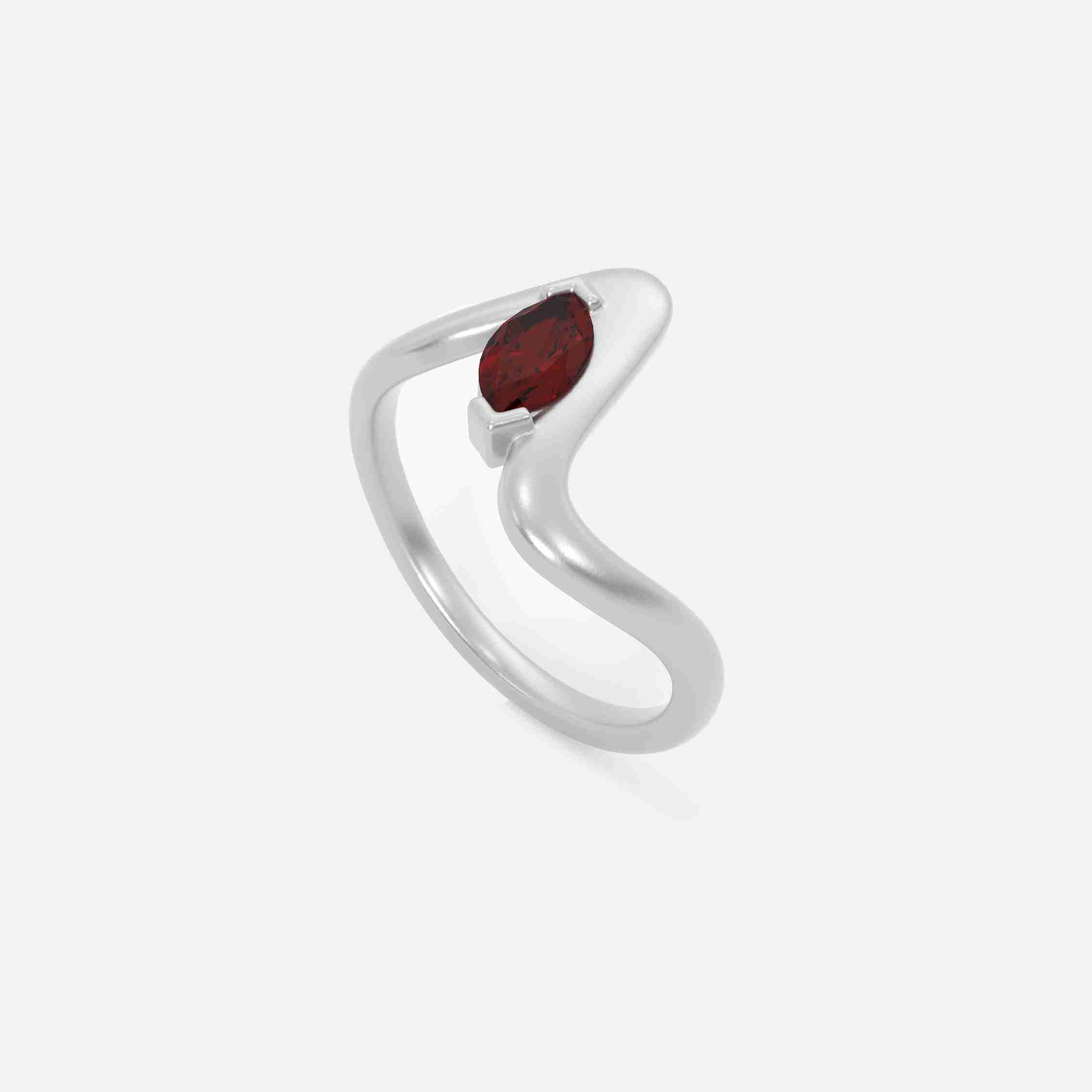SORA Red Garnet Pinky Ring