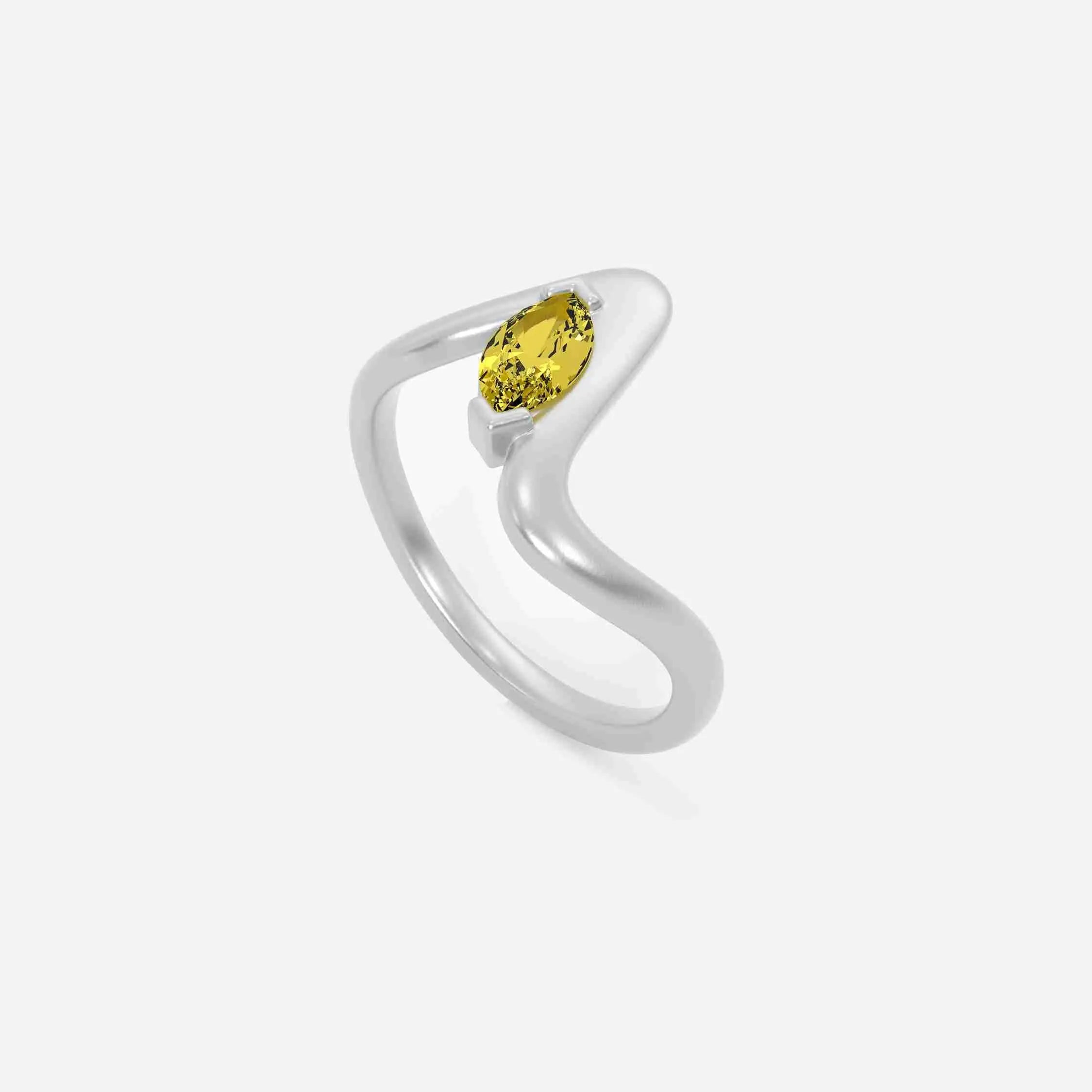 SORA Yellow Lab Diamond Pinky Ring JAUR