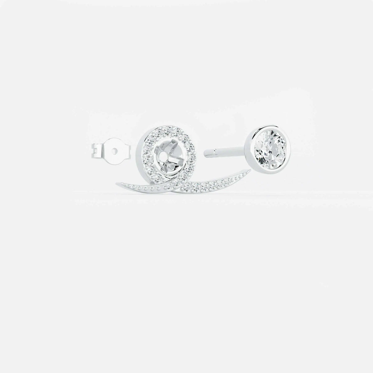 Lab Grown Diamond Snail Diamond Climber in White Gold – View 4 | JAUR